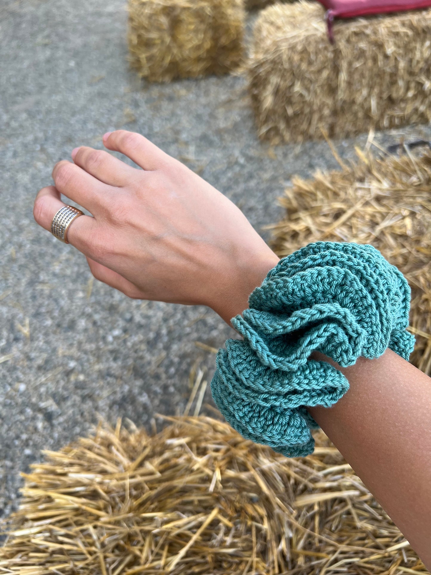 Scrunchie PETALO MAXI - Acquamarina