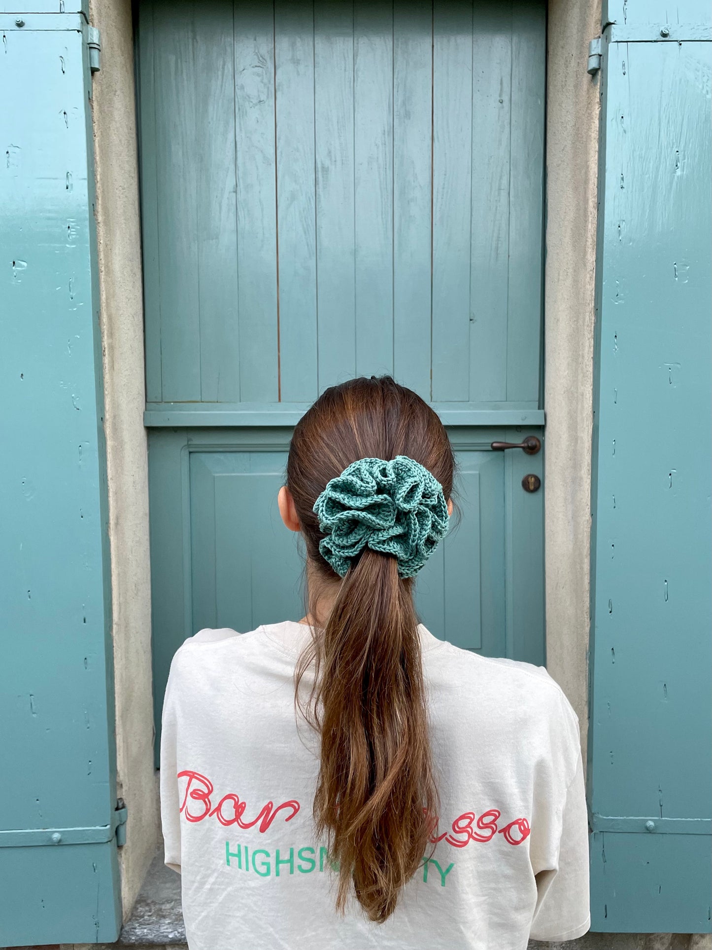 Scrunchie PETALO MAXI - Acquamarina